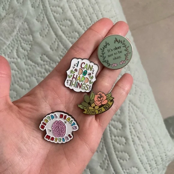 Mental health enamel pins - Picture 1 of 3